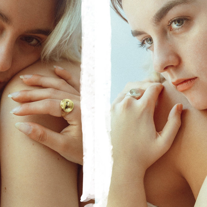 Diseño Exclusivo: Detalles del Anillo Sello de Oro Sguardo de Vanagloria y su Vínculo con la Obra Maestra de Miguel Ángel