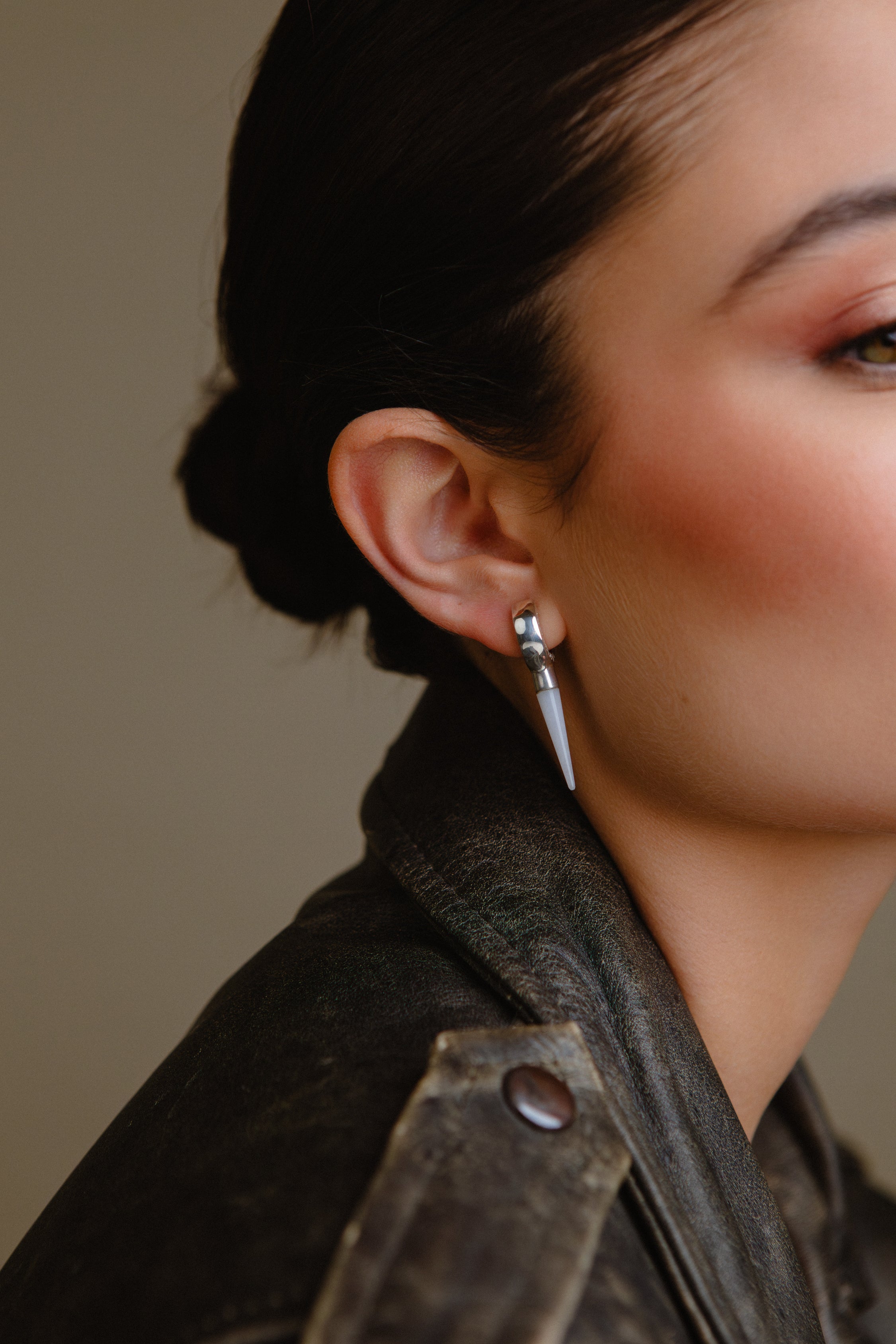 Pendiente Melting White Agathe