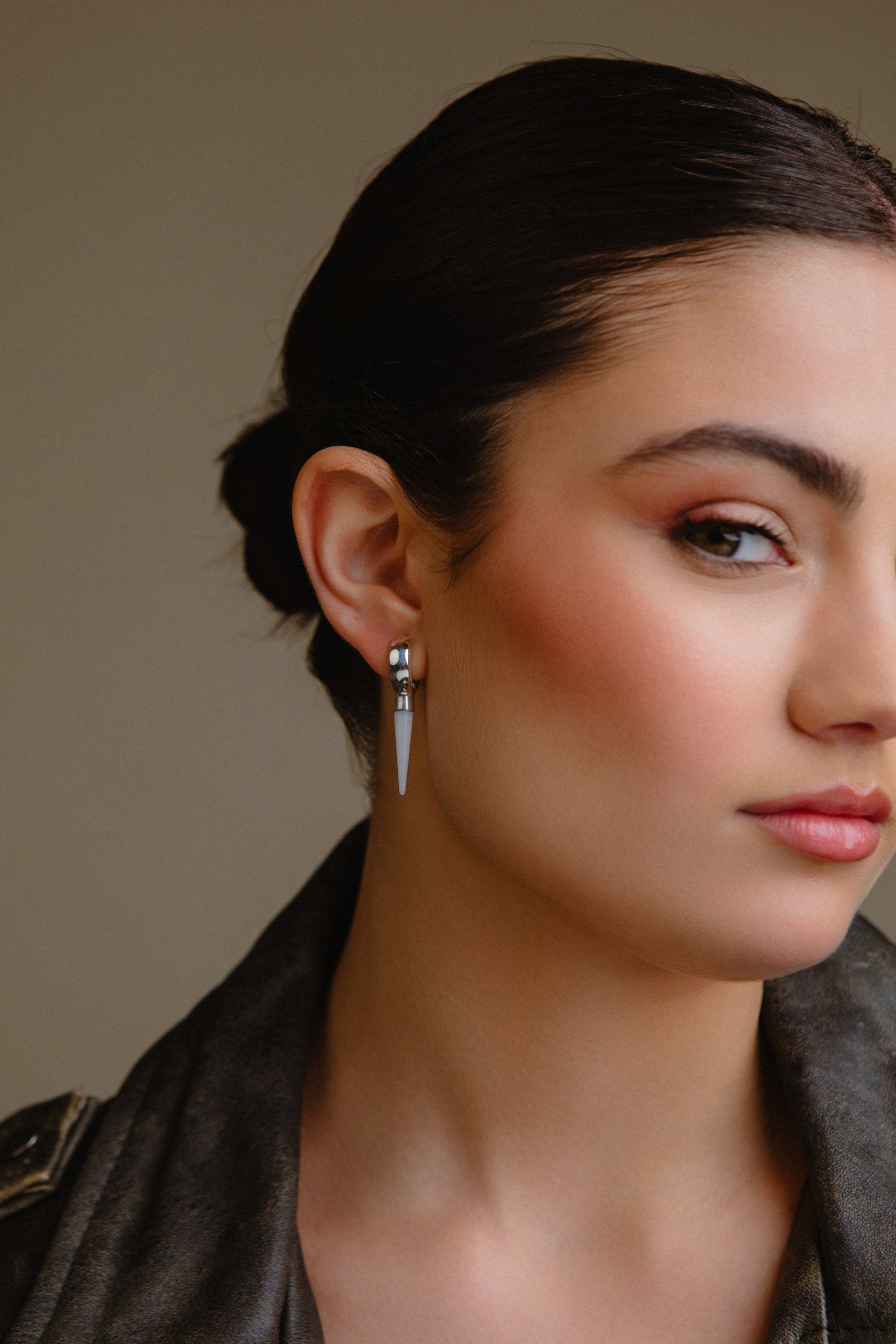 Pendiente Melting White Agathe