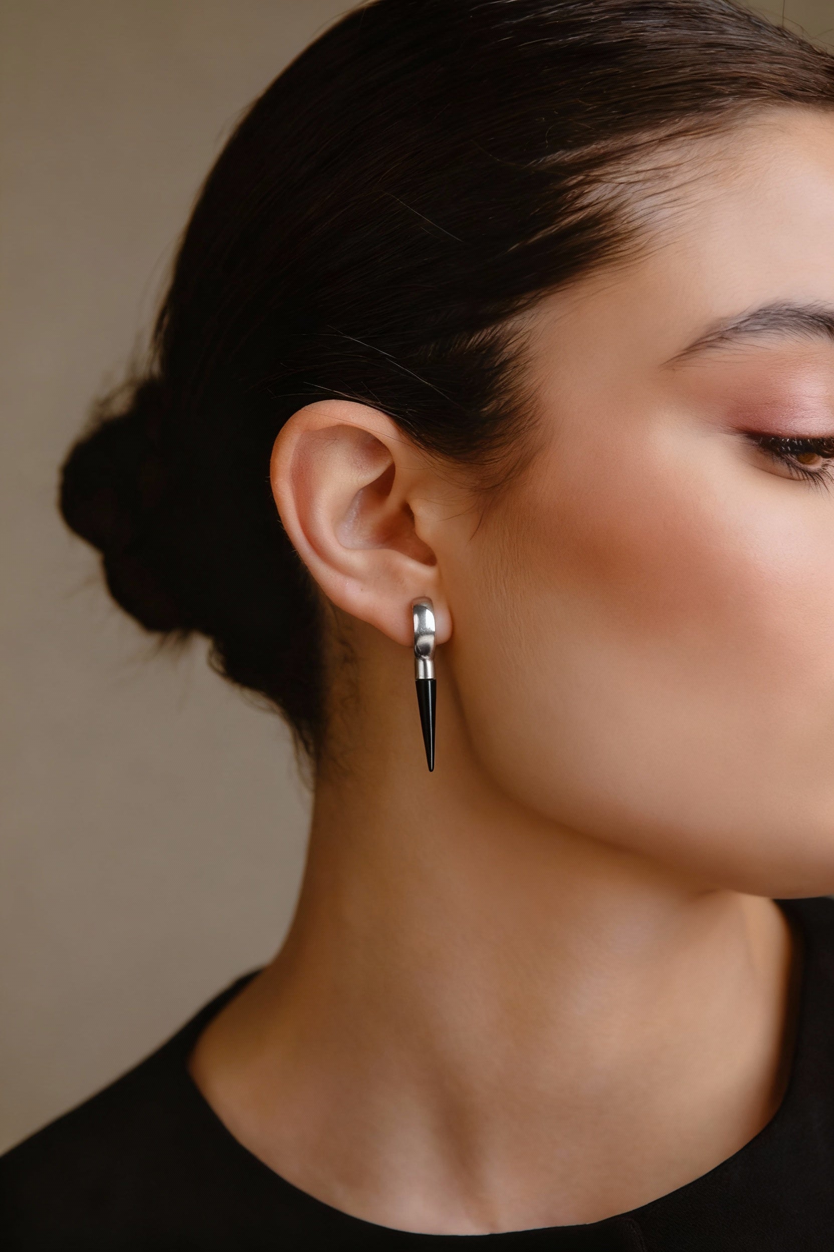 Pendiente Melting Black Ónix