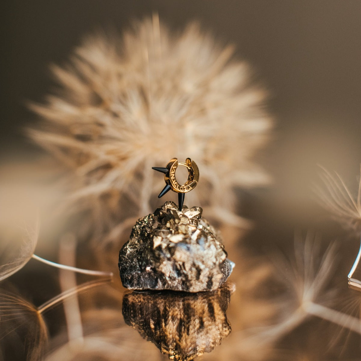 Pendiente Melting Hoop Black