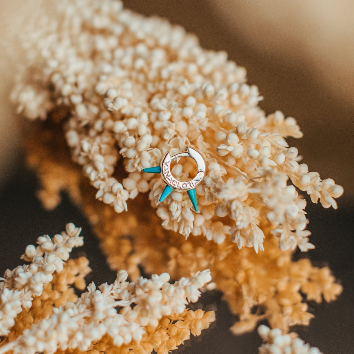 Pendiente Melting Hoop Turquoise