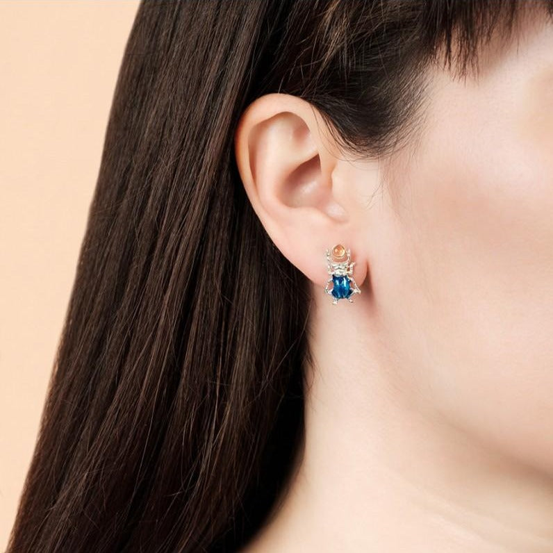 Pendientes Mini Blue Beetle