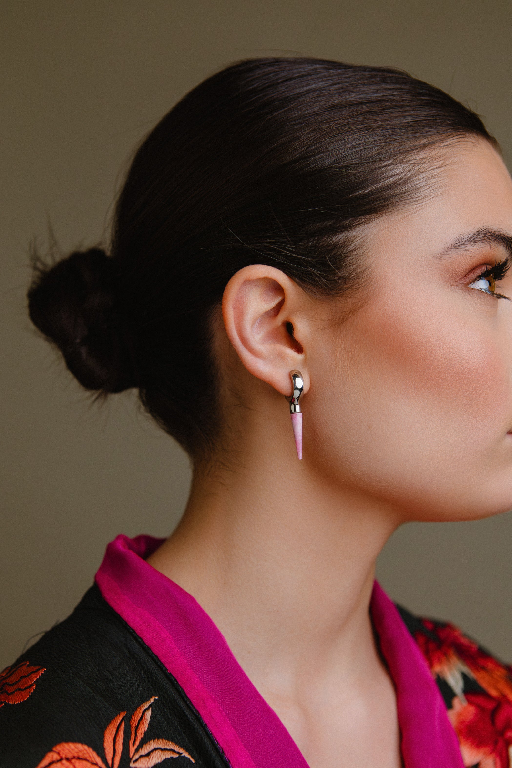 Pendiente Melting Pink Opale