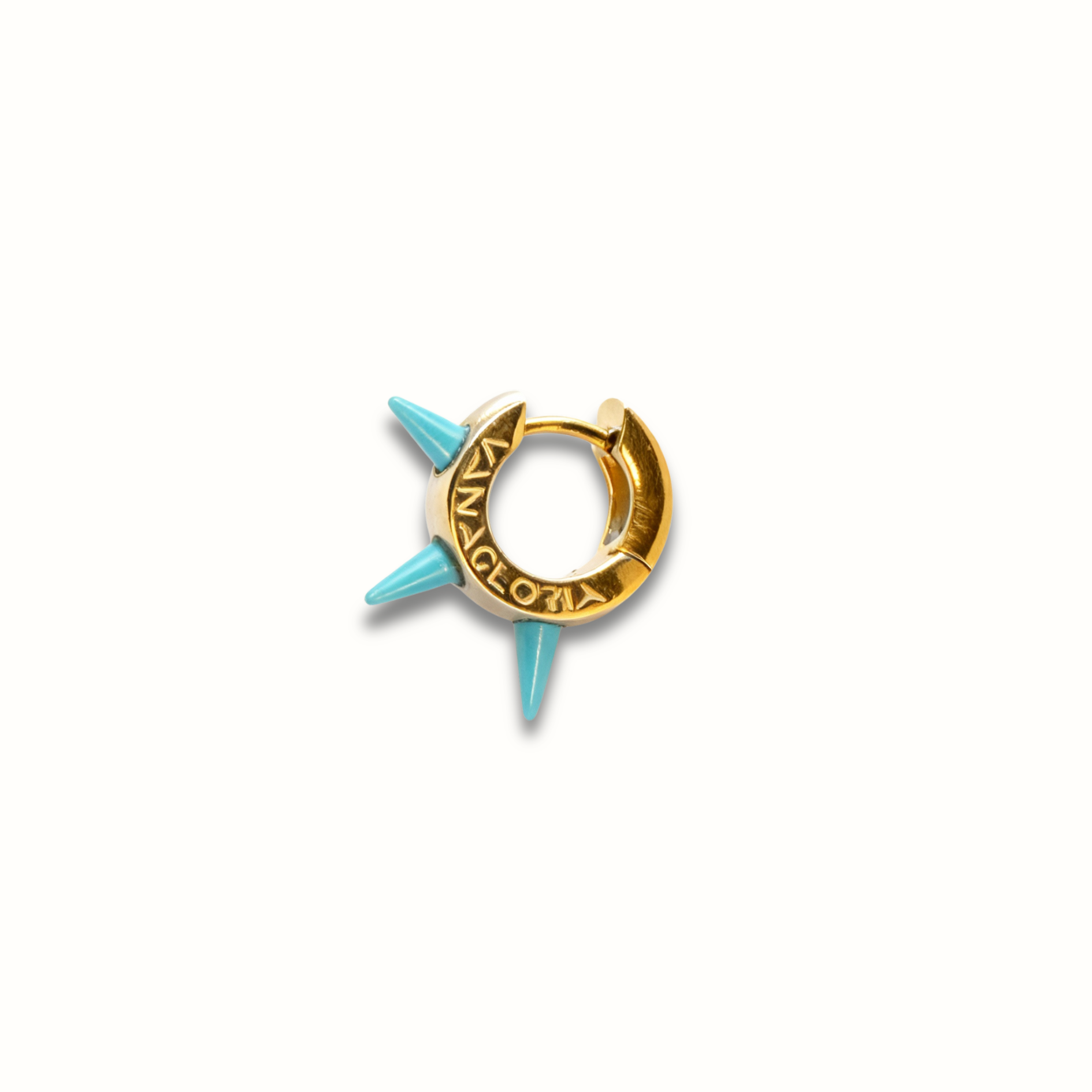 Pendiente Melting Hoop Turquoise
