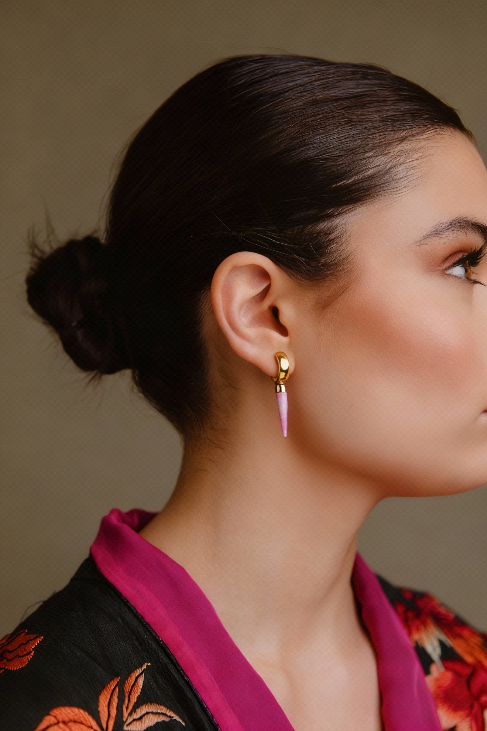 Pendiente Melting Pink Opale