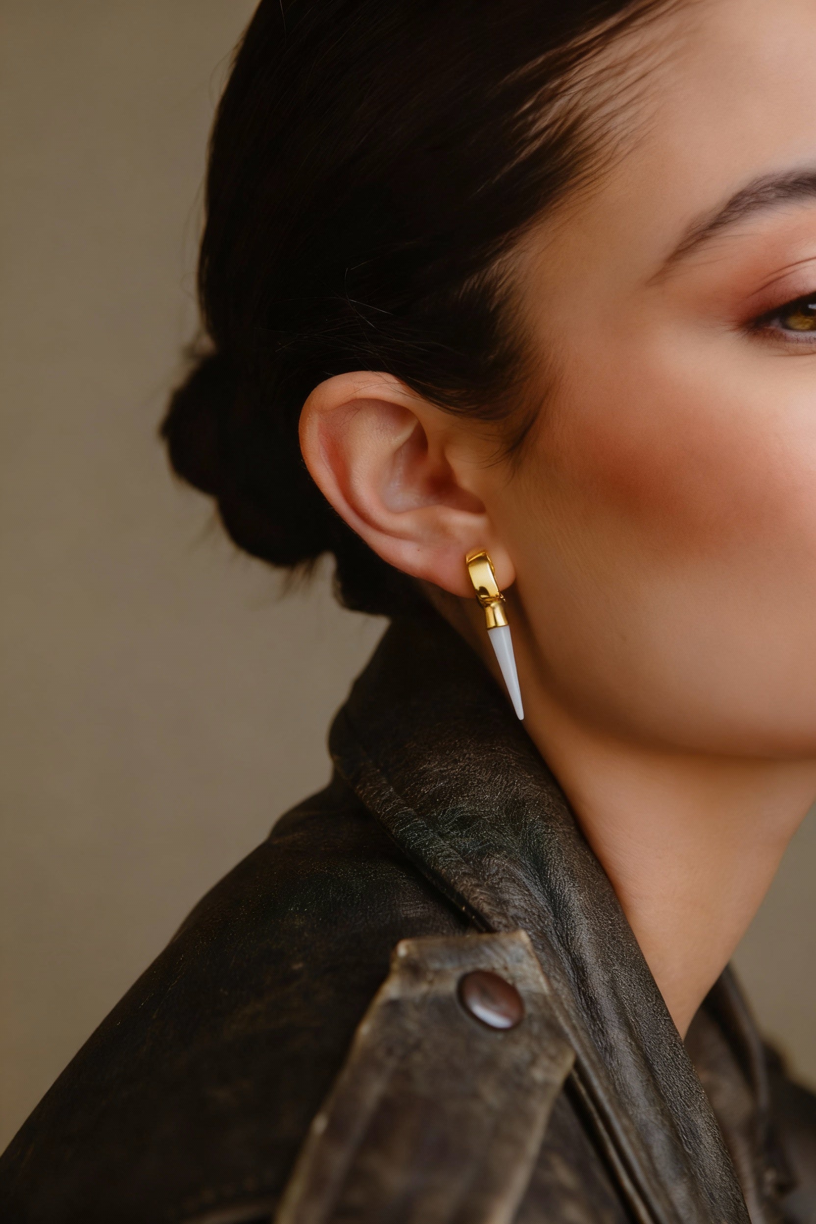 Pendiente Melting White Agathe