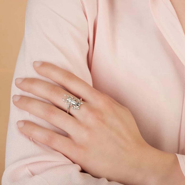 Anillo de plata Big Beetle - Vanagloria Joyas
